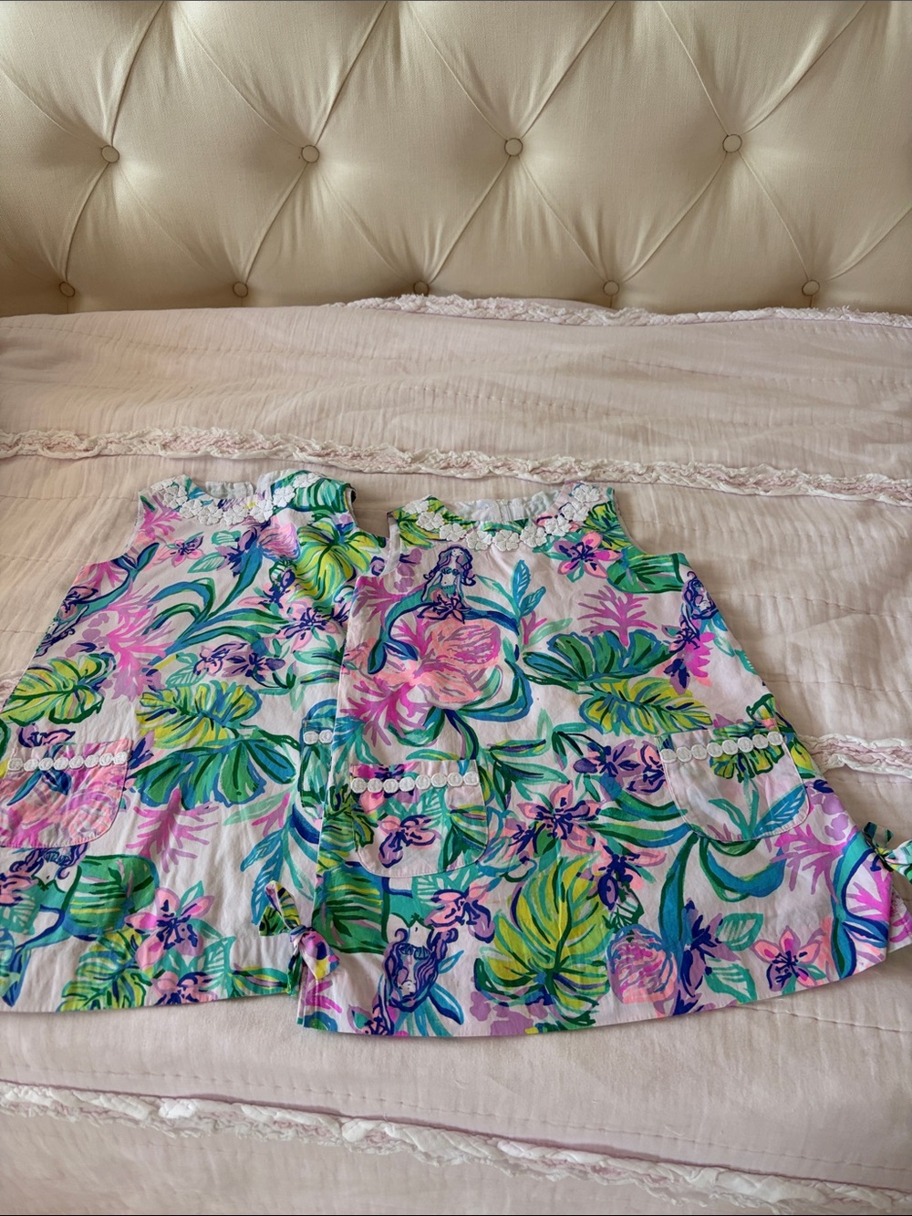 Tropical floral Lilly Pulitzer little girls dresses.